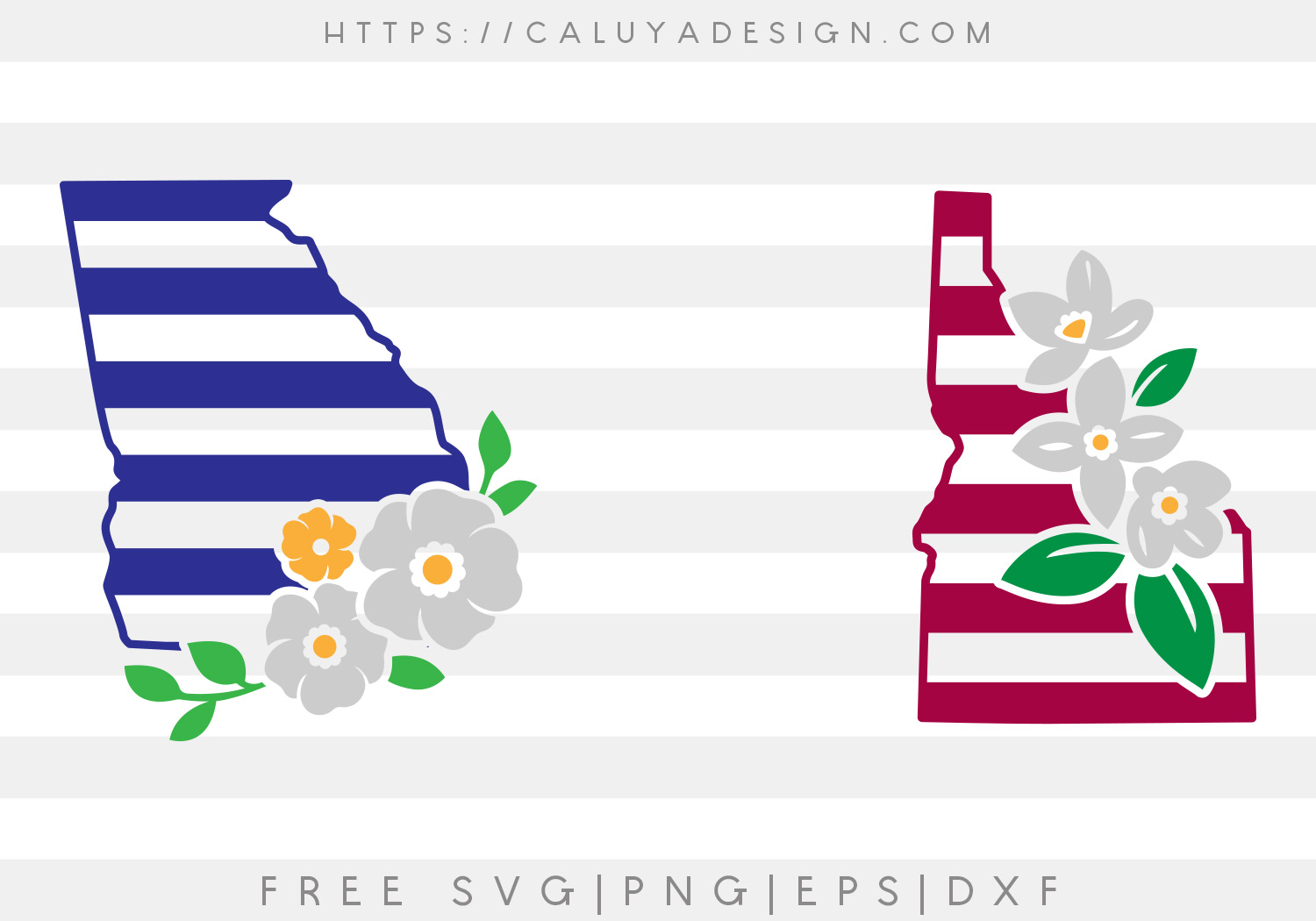 Free Georgia and Idaho State SVG, PNG, EPS & DXF