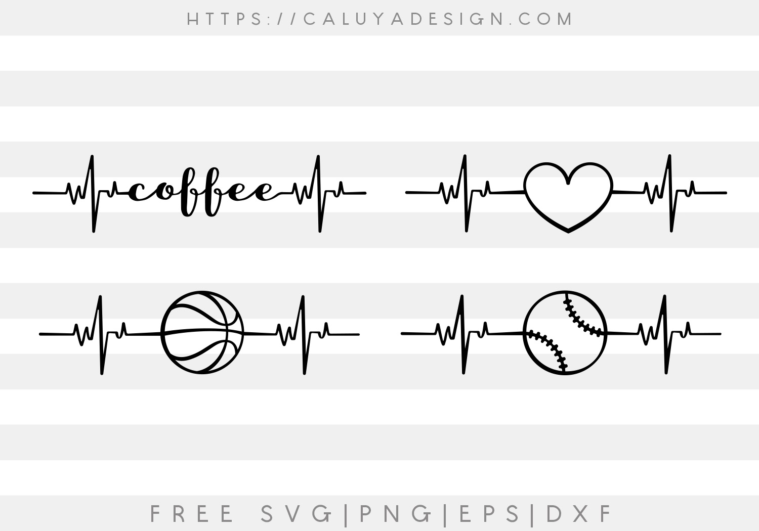 Free Heart Beat SVG, PNG, EPS & DXF by Caluya Design