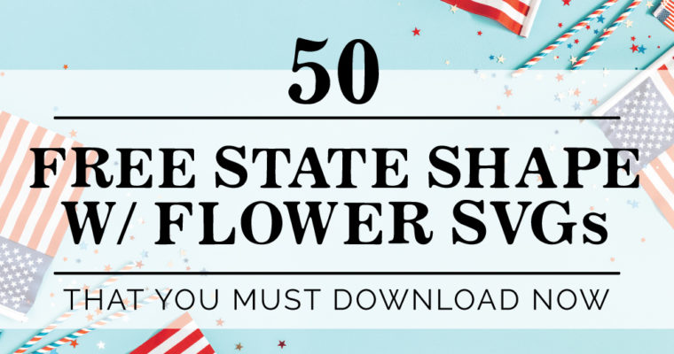 Striped 50 States + DC with Flower SVG, PNG, EPS & DXF