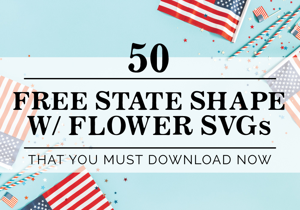 50 free state shape with flower SVG