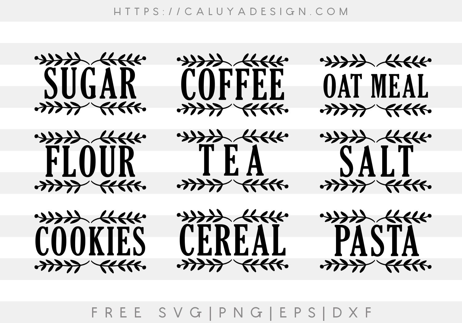 Free Kitchen Label Bundle SVG, PNG, EPS & DXF