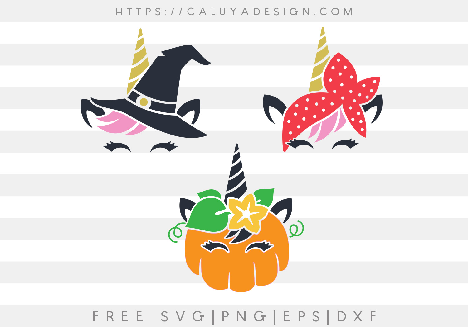 Free Fall Unicorn Faces SVG