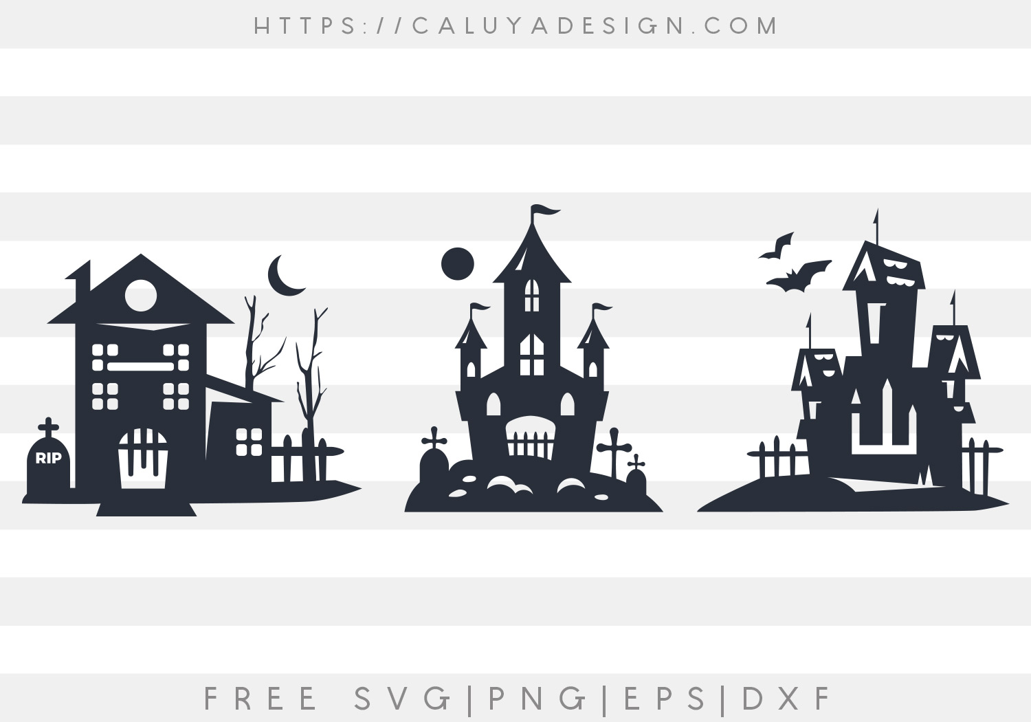 Free Haunted House SVG, PNG, EPS & DXF by Caluya Design