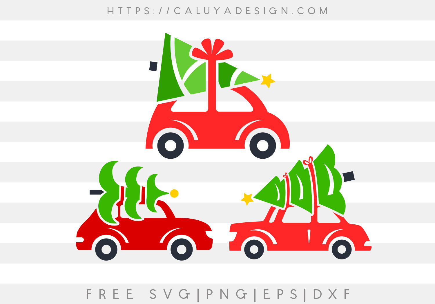 Free Christmas Tree Cars SVG, PNG, EPS & DXF