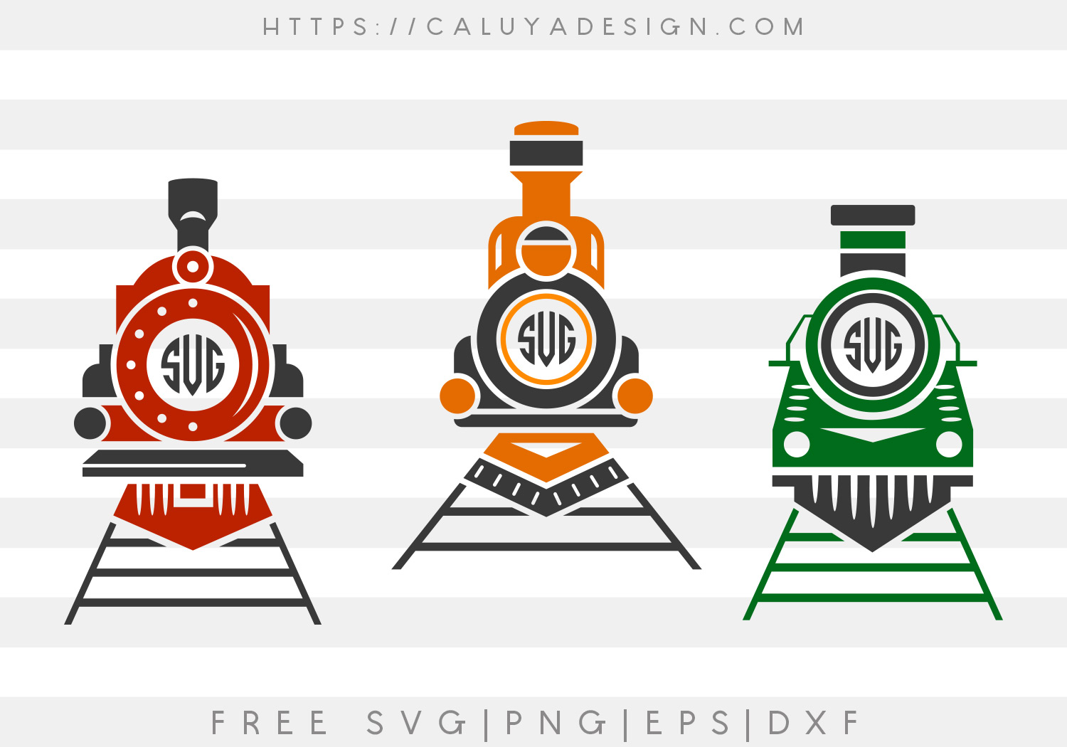 Free Train Monogram SVG, PNG, EPS & DXF