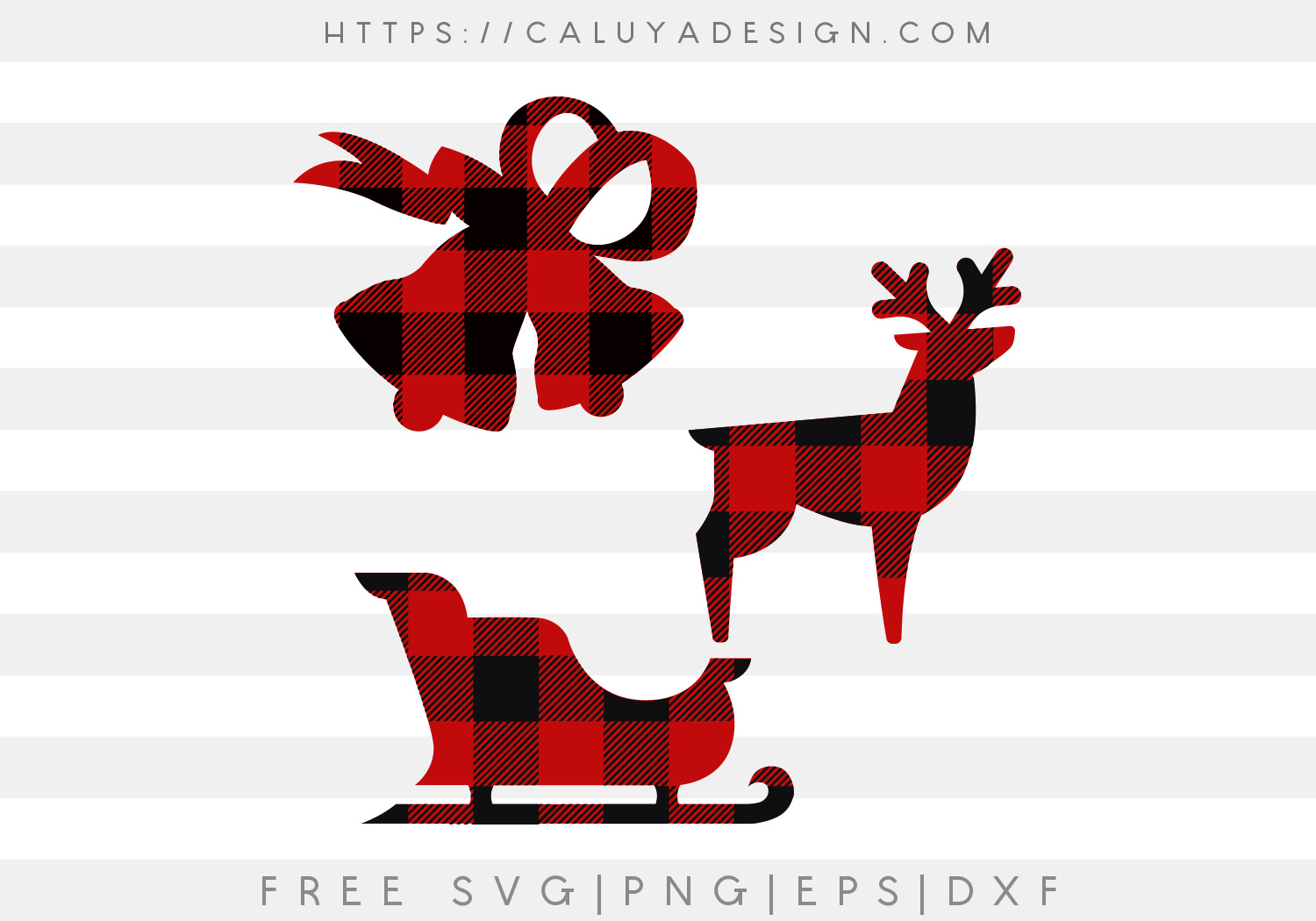 Free Christmas Plaid Shapes SVG Cut File