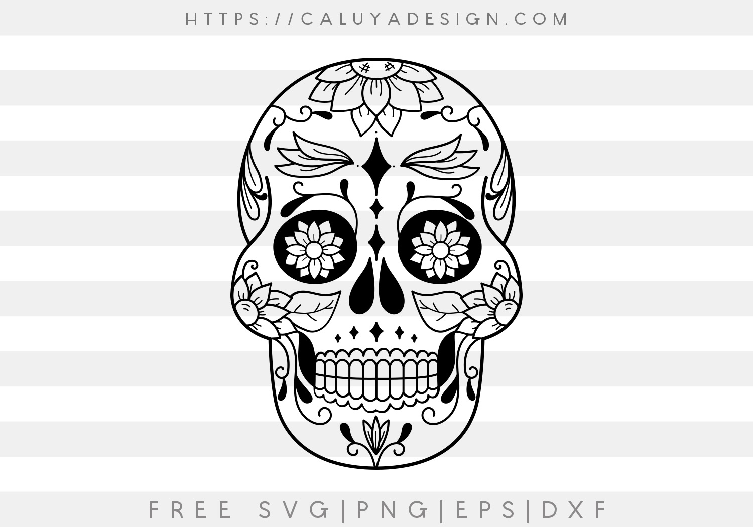 Free Floral Skull SVG, PNG, EPS & DXF