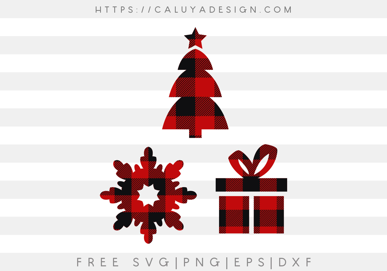 Plaid Christmas Elements SVG, PNG, EPS & DXF