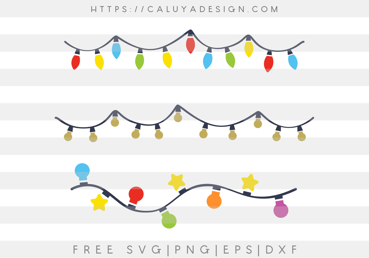 Christmas Lights SVG, PNG, EPS & DXF