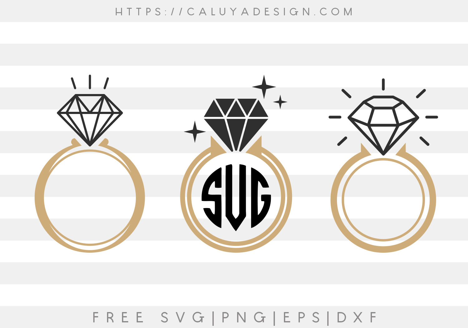 Free Diamond Ring SVG, PNG, EPS & DXF
