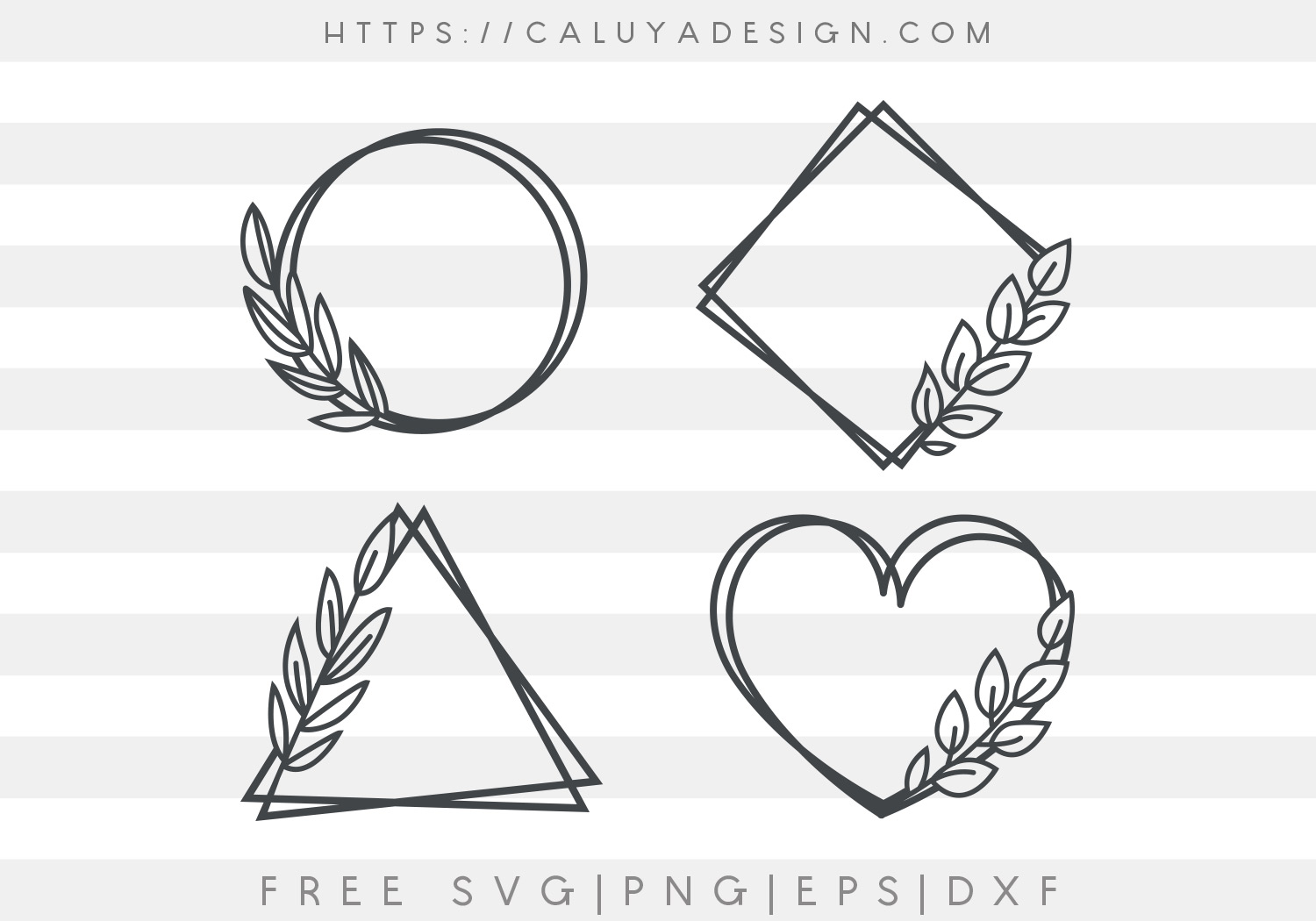 Leaf Frame SVG, PNG, EPS & DXF