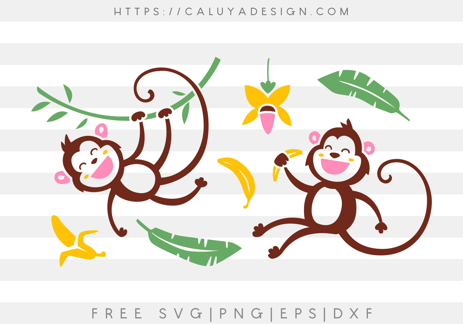 Download Free Cute Jungle Monkey Svg Png Eps Dxf By Caluya Design