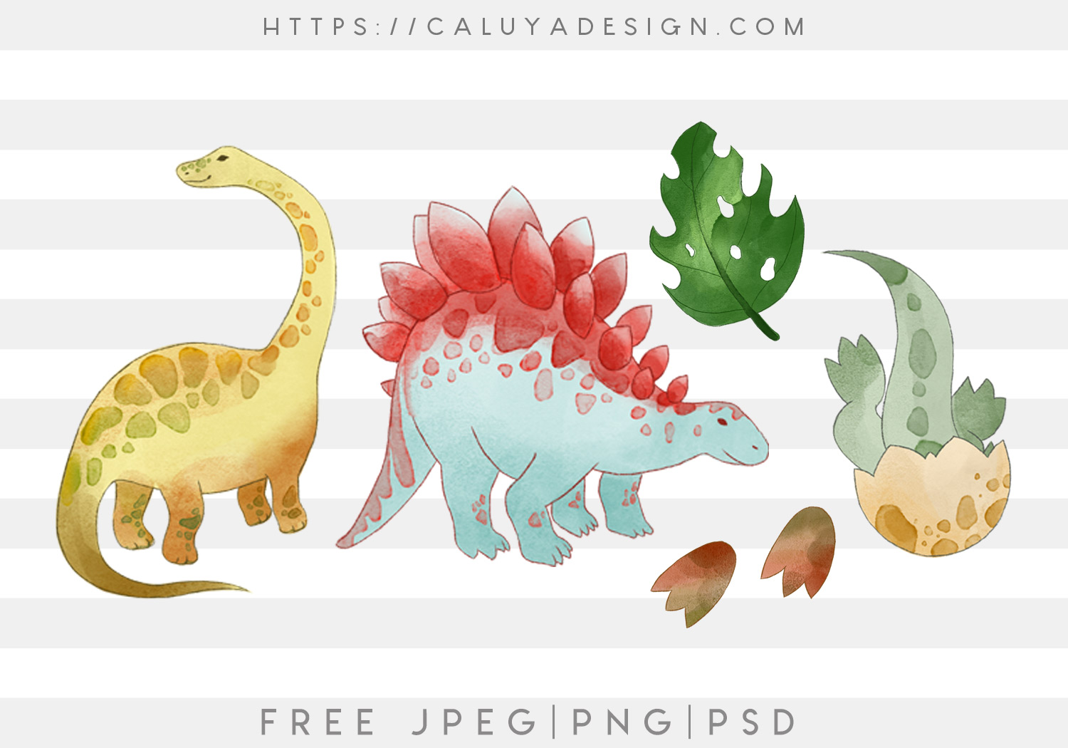 Free Watercolor Dinosaur Clipart
