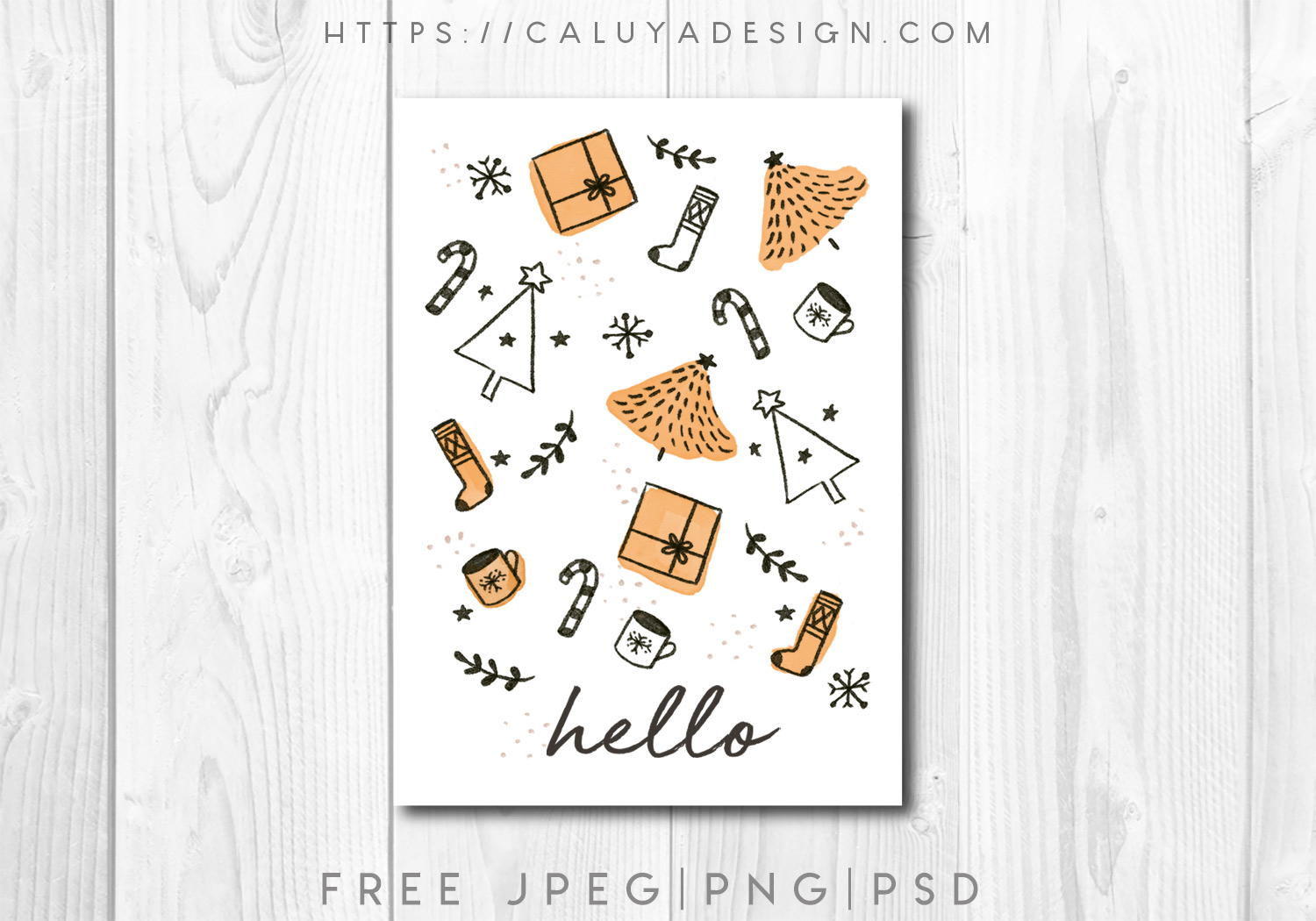 Free Printable Christmas Card Graphic PNG, JPEG & PSD