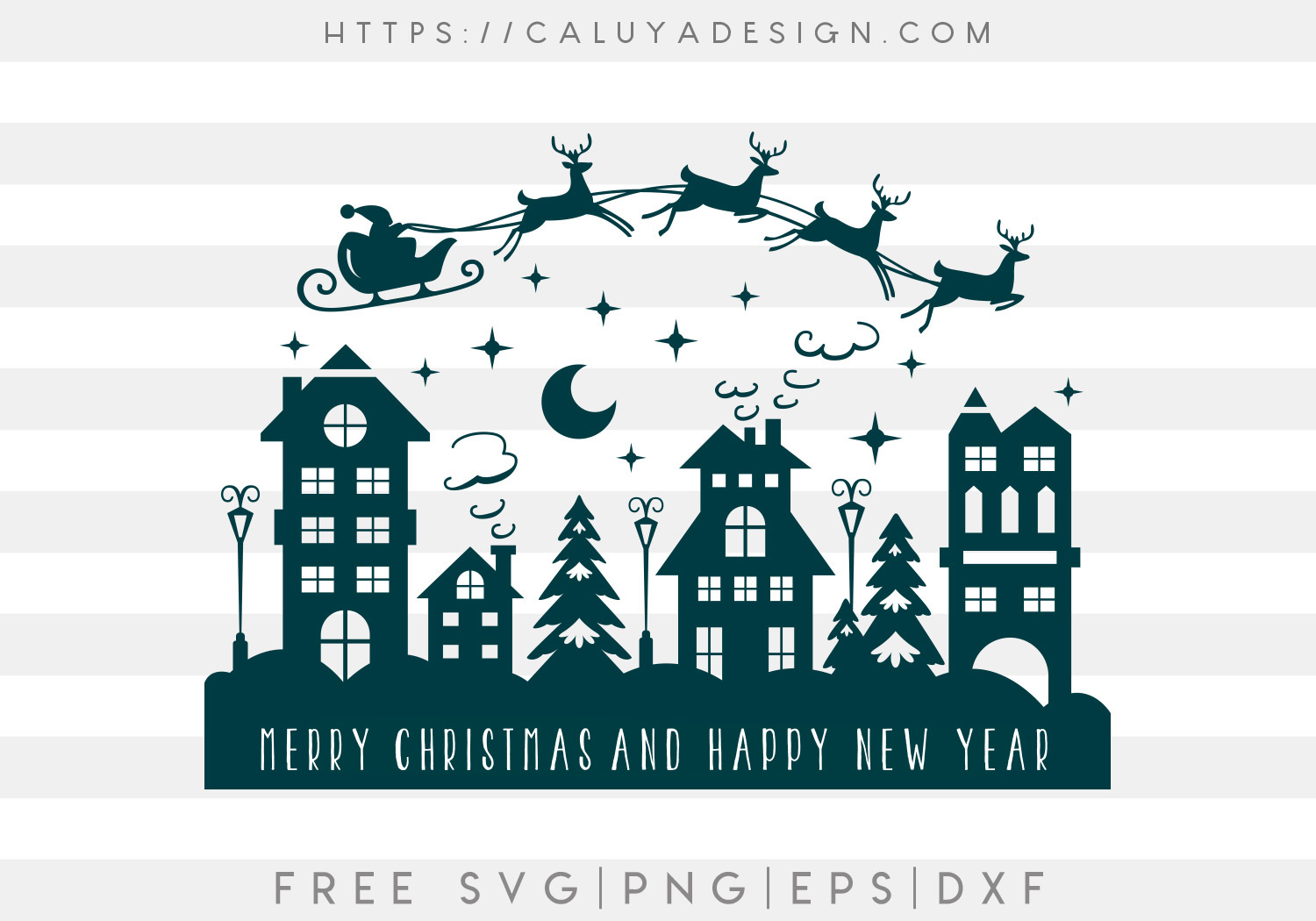 Free Christmas City SVG Cut File