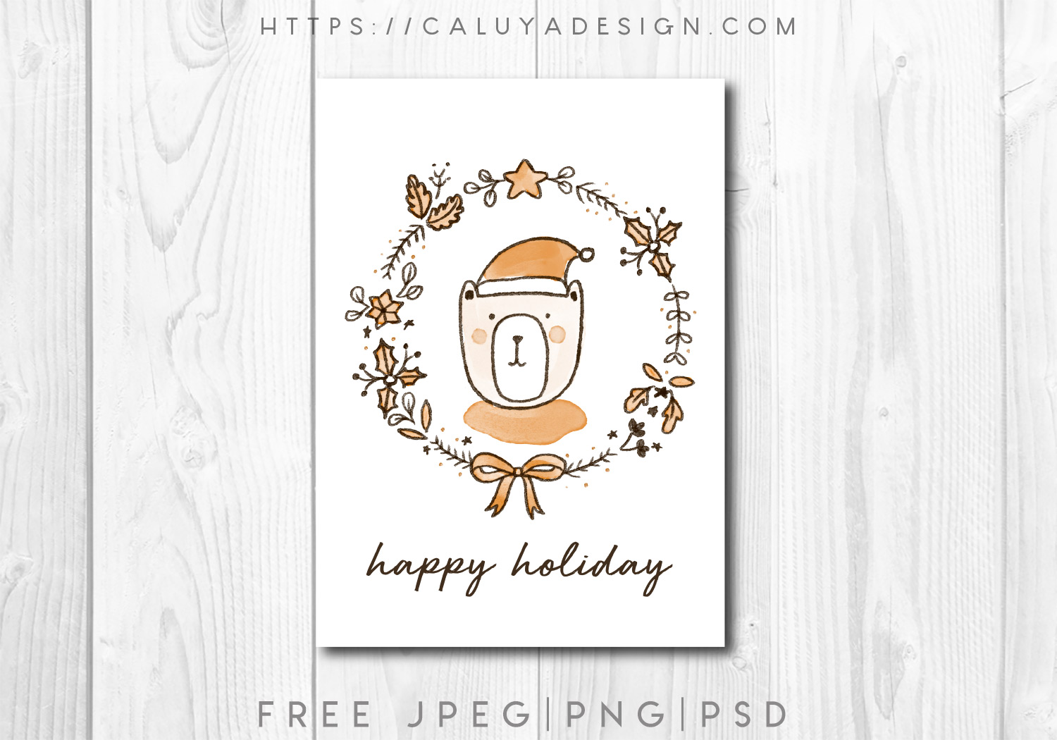 Free Christmas Card Printable Graphic PNG, JPEG & PSD
