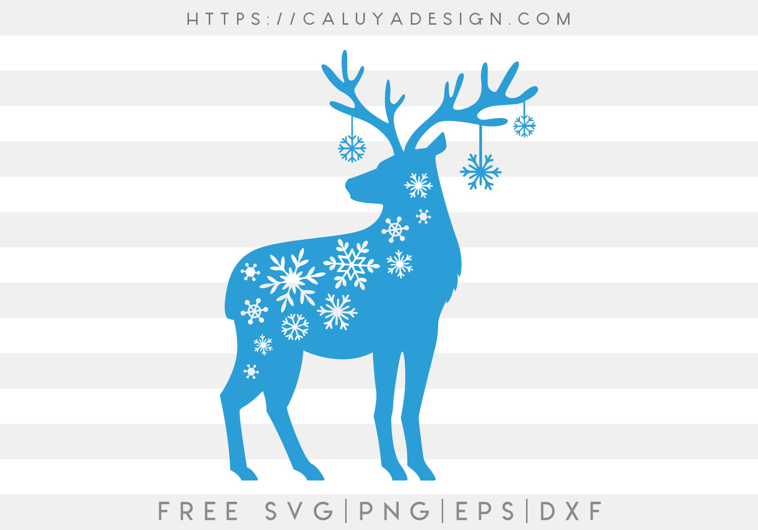 Snow Flake Reindeer SVG, PNG, EPS & DXF