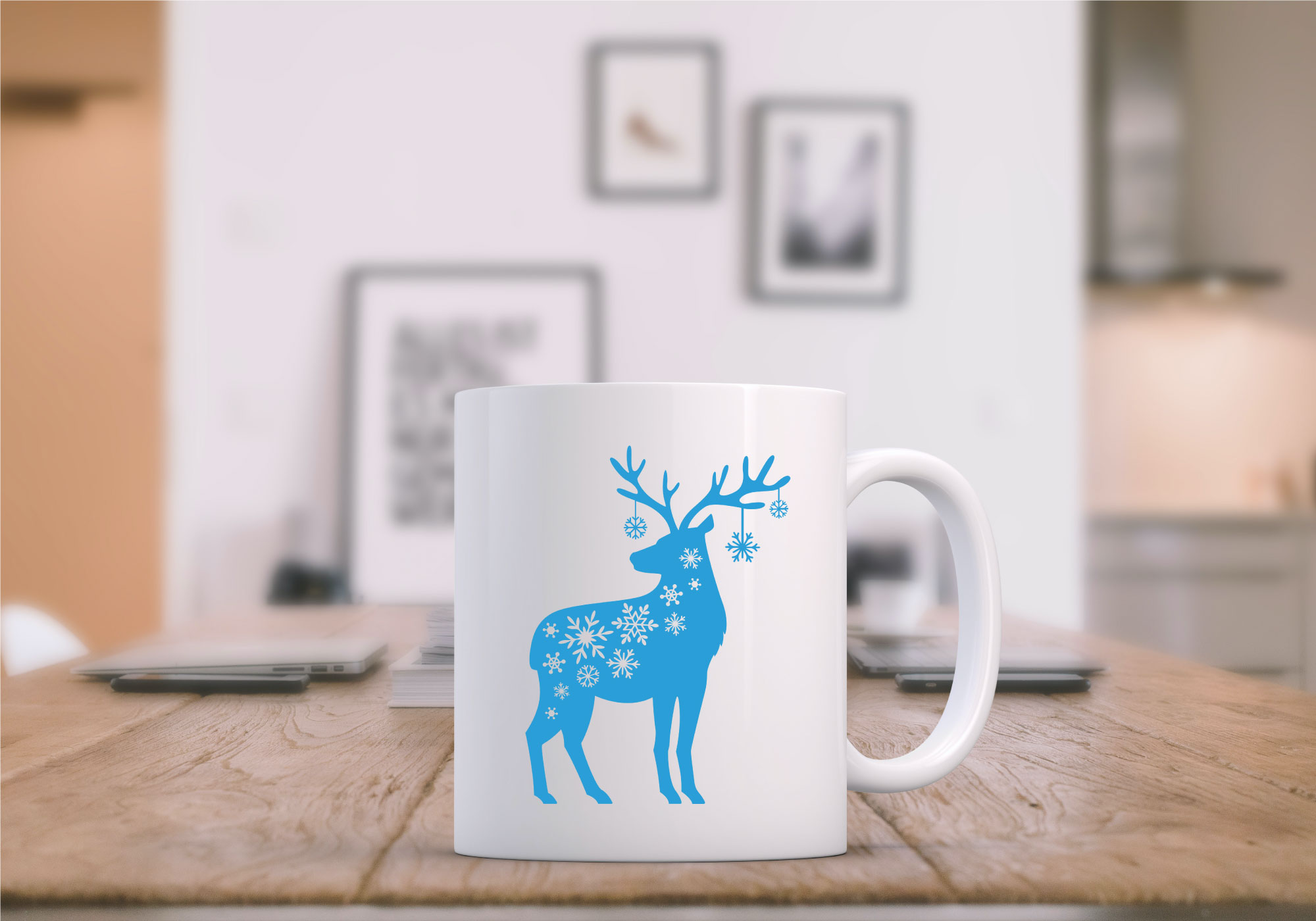Free Snow Flake Reindeer SVG