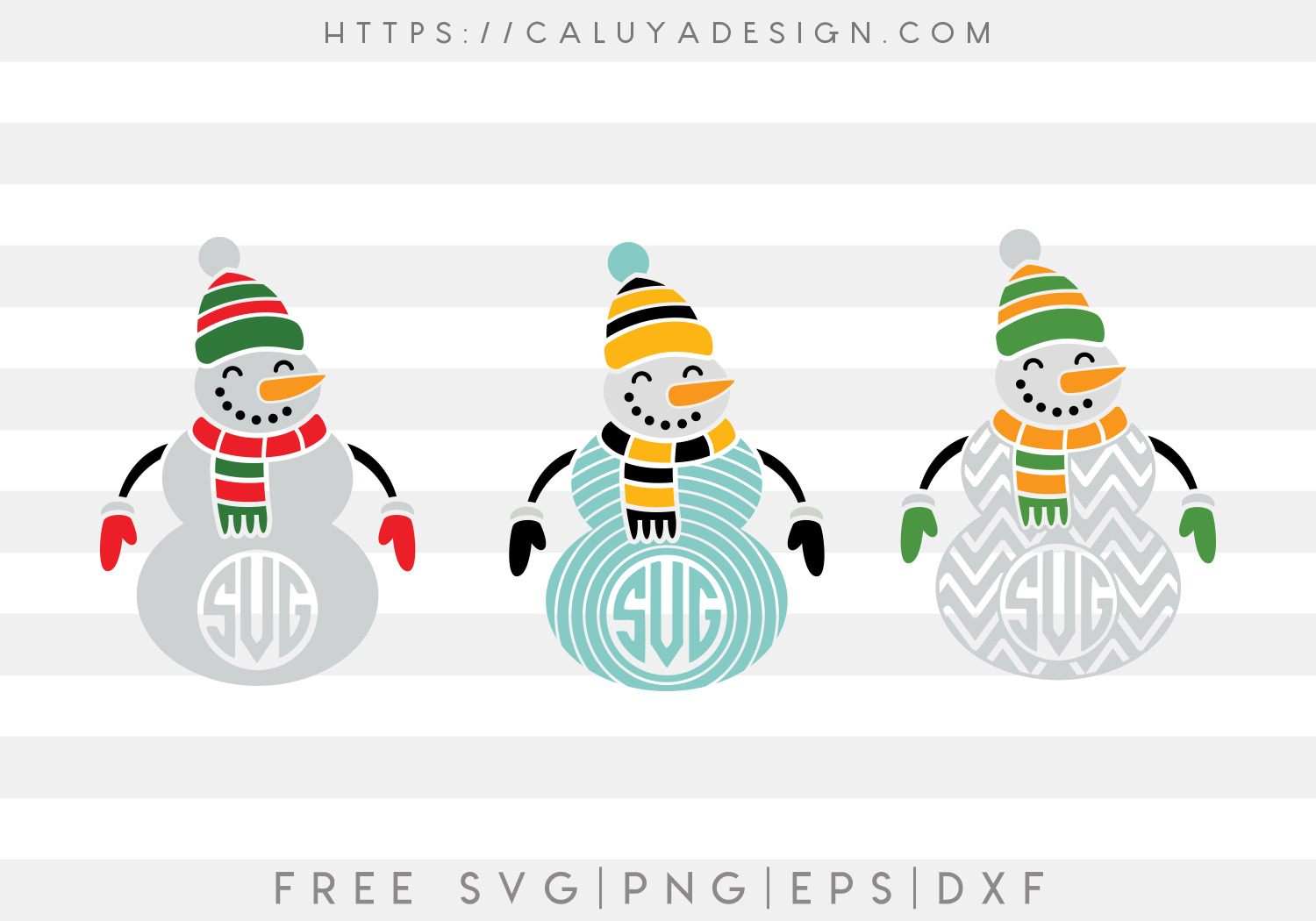 Snowman Monogram SVG, PNG, EPS & DXF