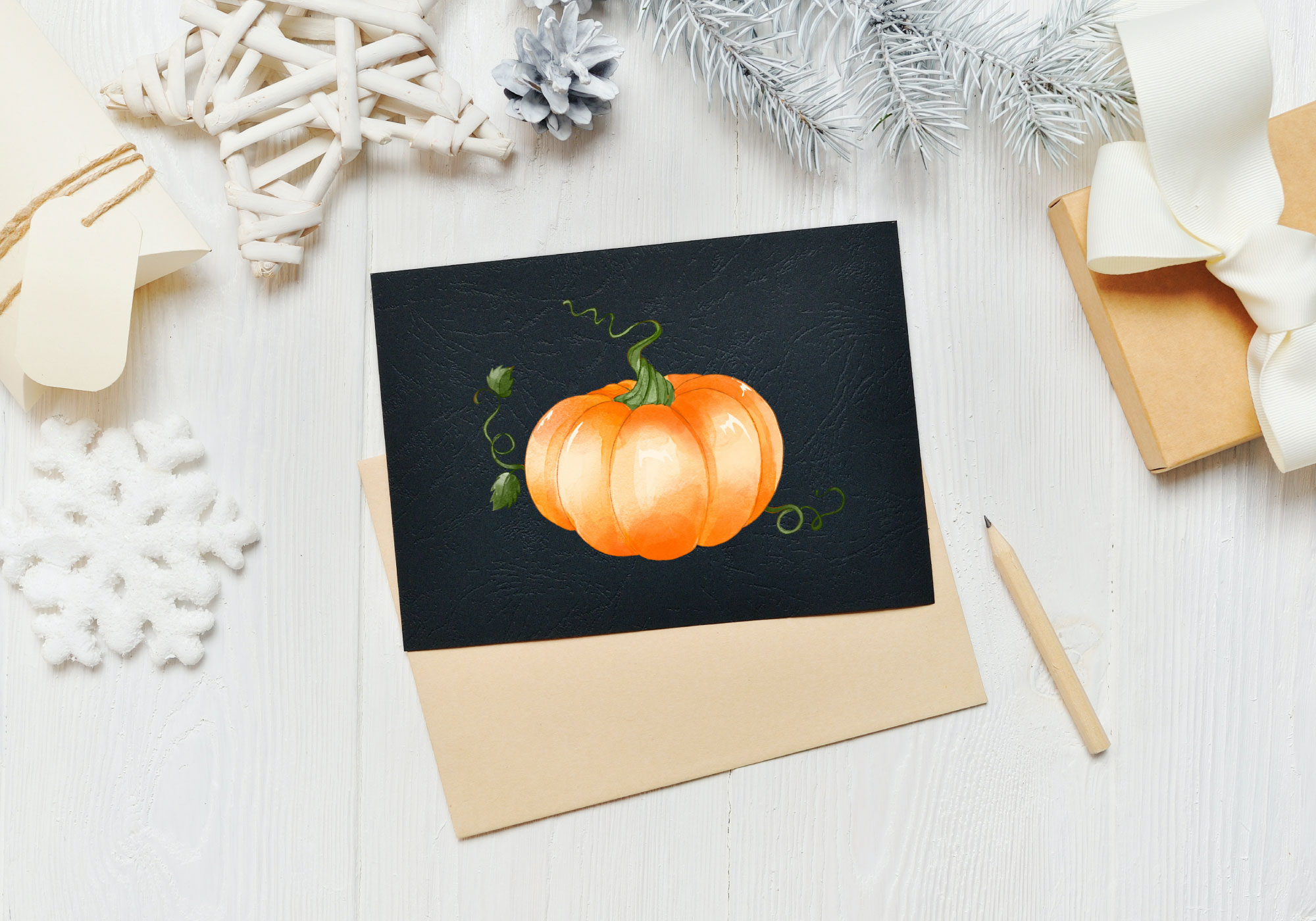 Free Watercolor Thanksgiving Pumpkins Graphic