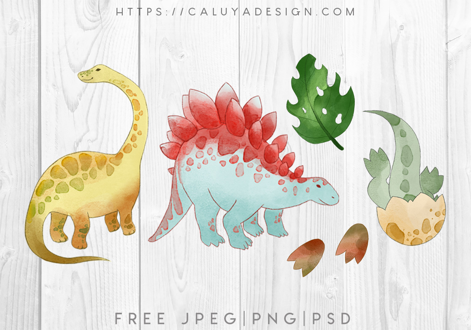 Free Watercolor Dinosaur Clipart PNG, JPEG & PSD