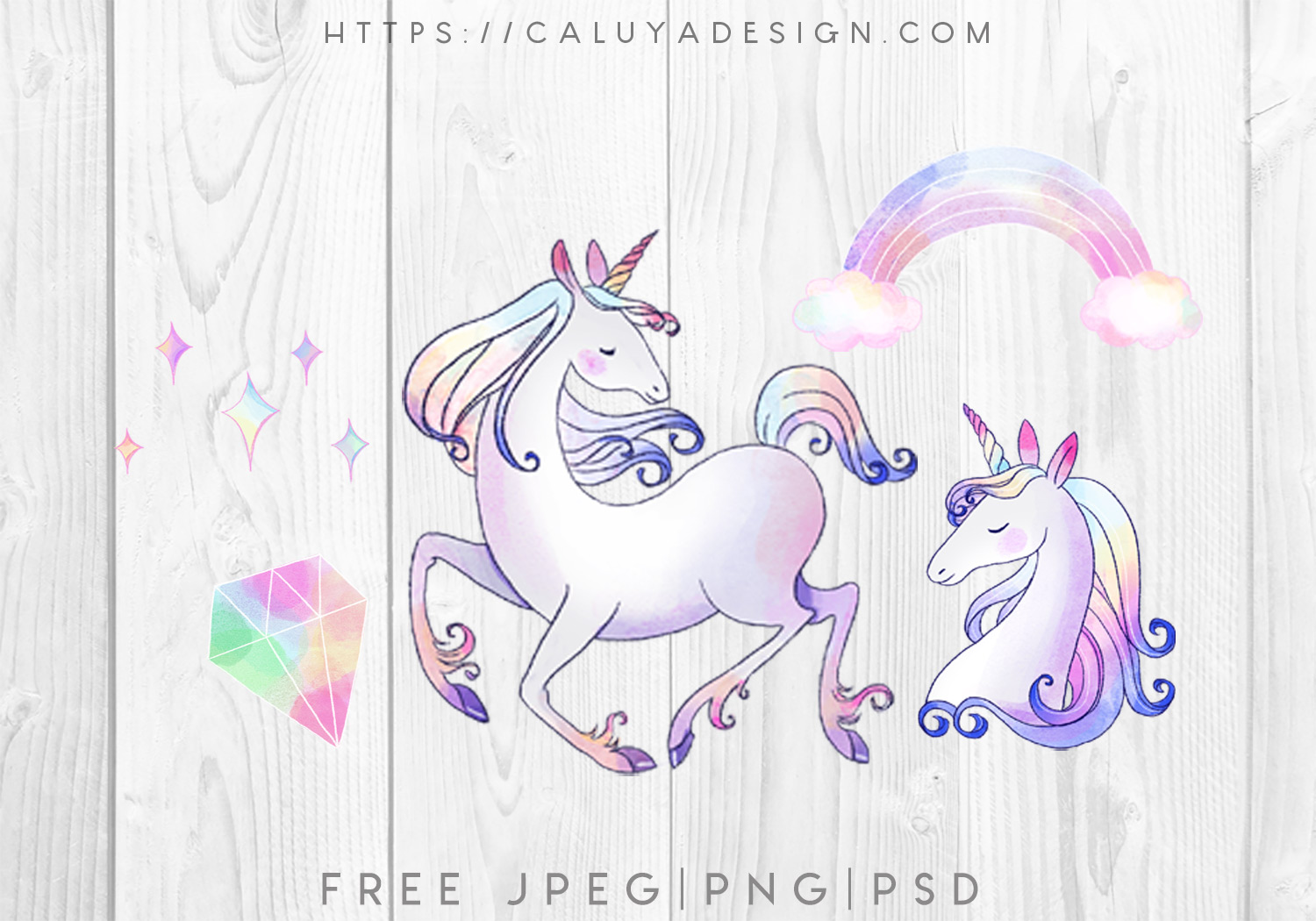 Free Watercolor Magical Unicorn Graphic PNG, JPEG & PSD