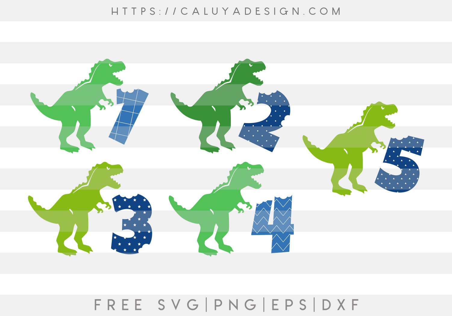 Dinosaur With Number SVG, PNG, EPS & DXF