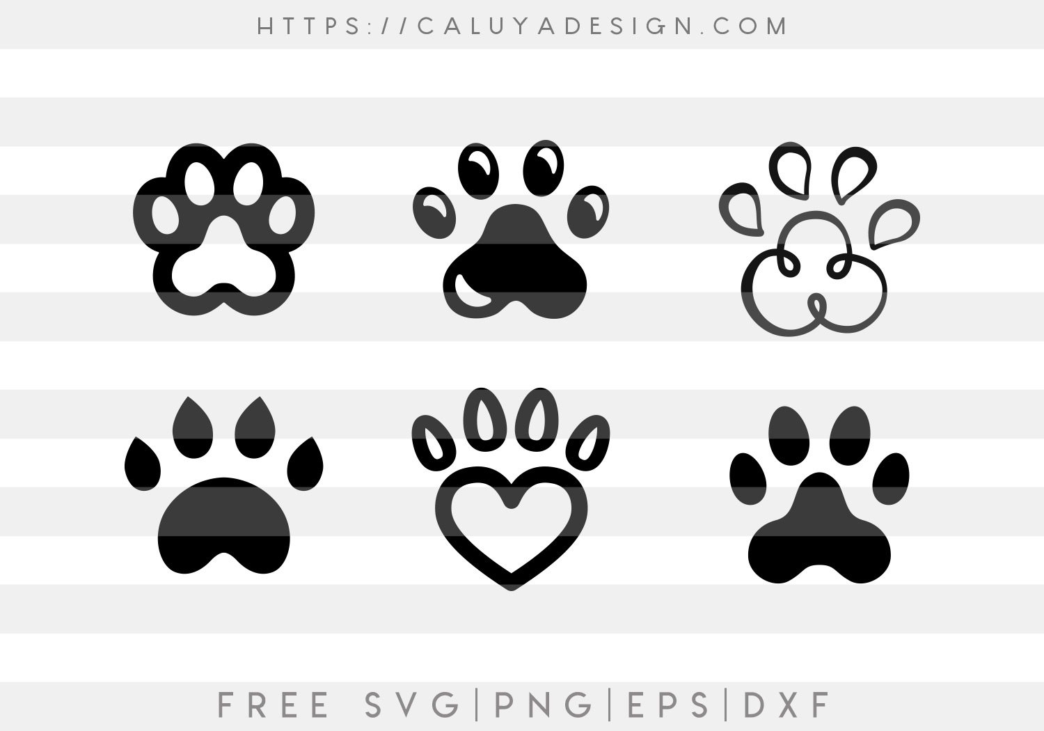 Free Dog Paws Bundle SVG Cut File