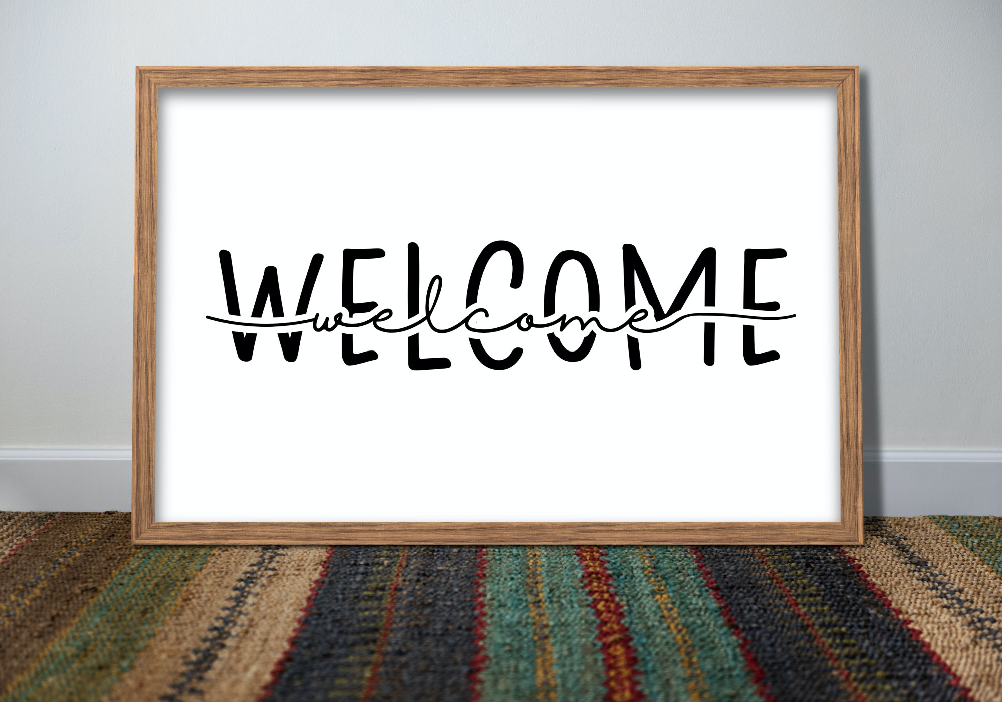 Free Welcome Knock Out Letter SVG Cut File