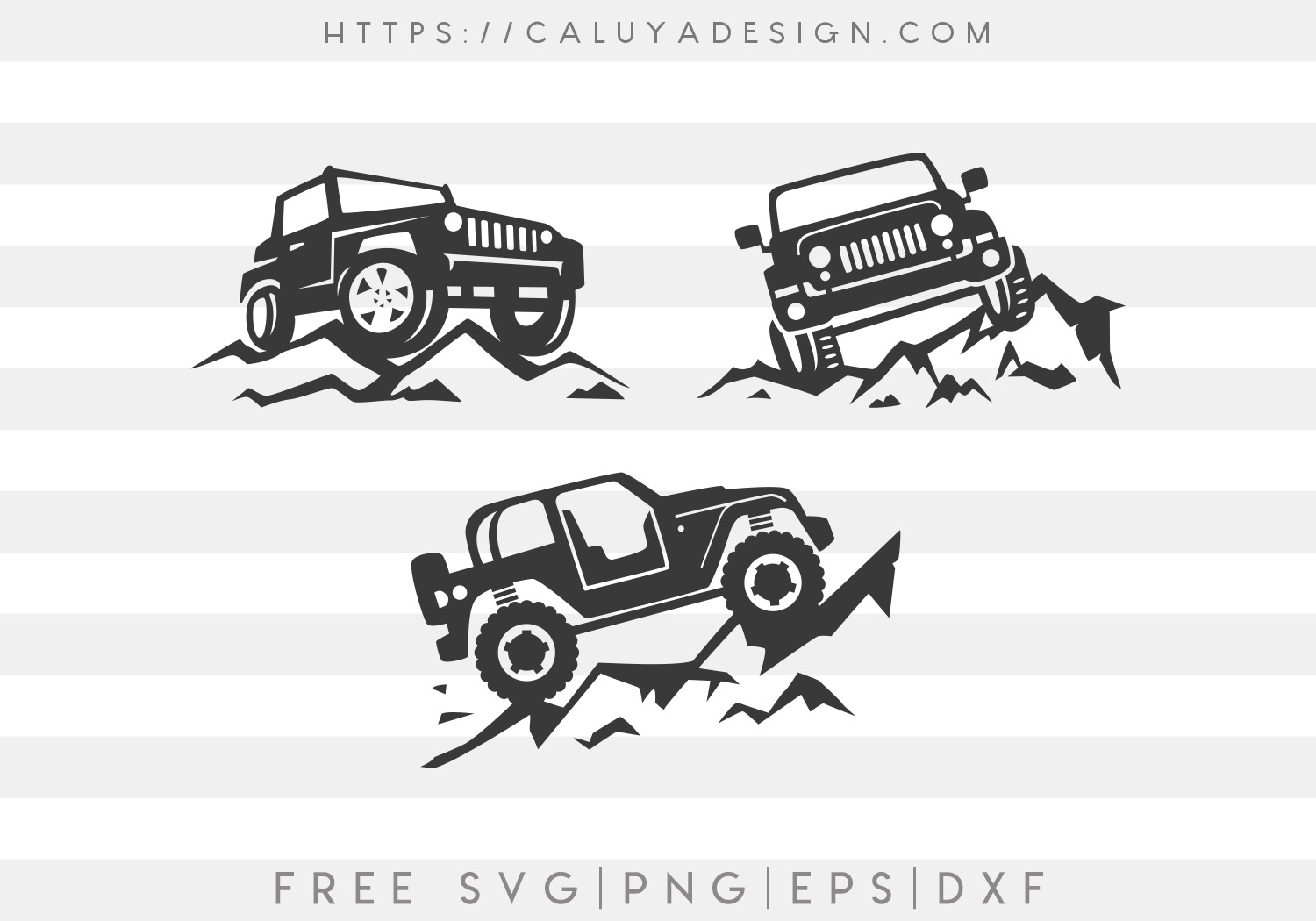 Jeep On Mountain SVG, PNG, EPS & DXF