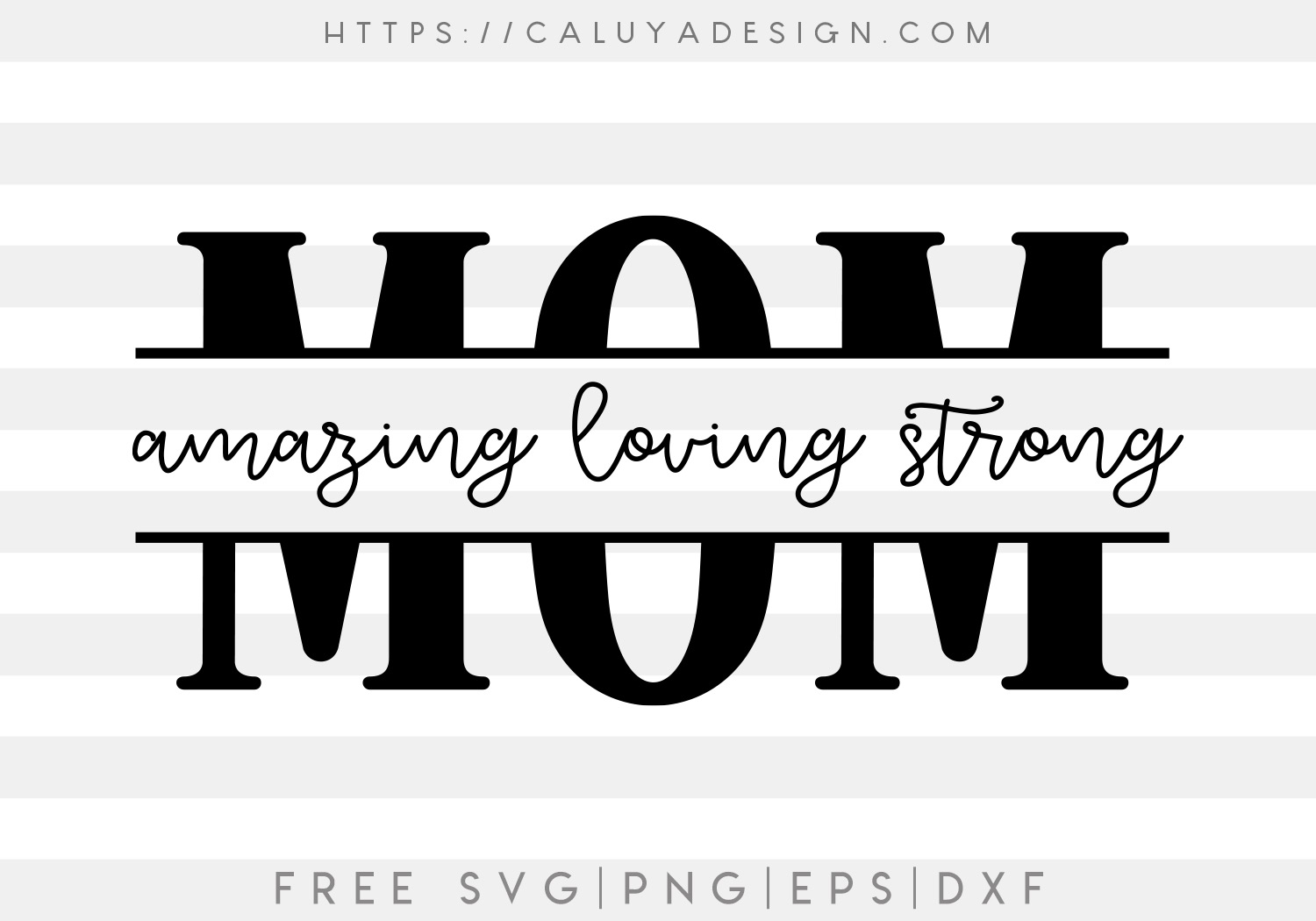 Free Mom Split Monogram SVG Cut File