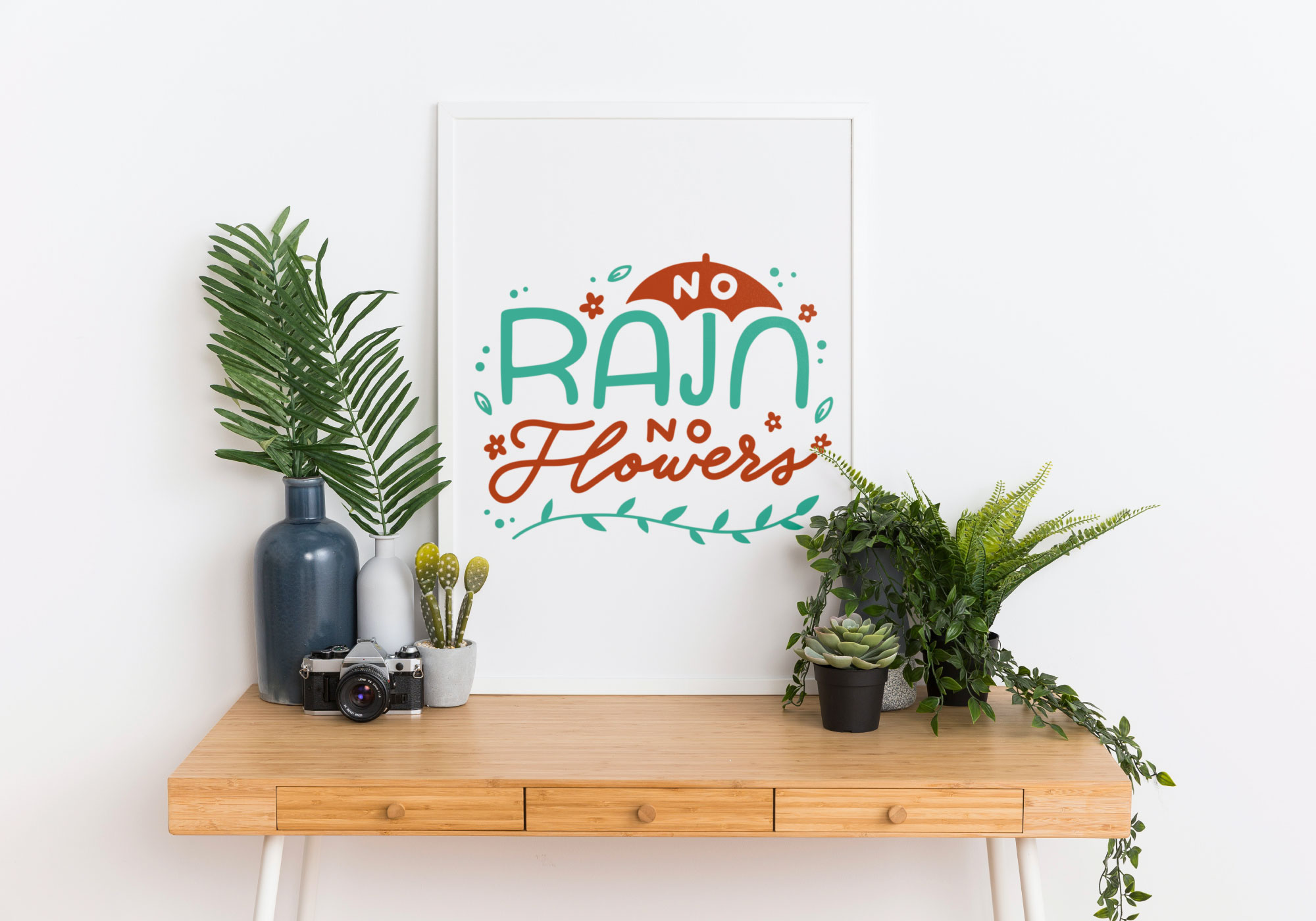 Free No Rain No Flowers SVG Cut File