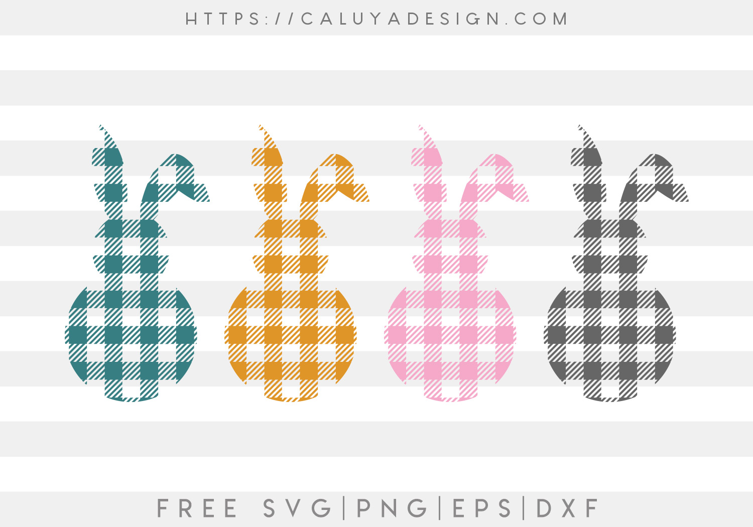 Plaid Bunny SVG, PNG, EPS & DXF