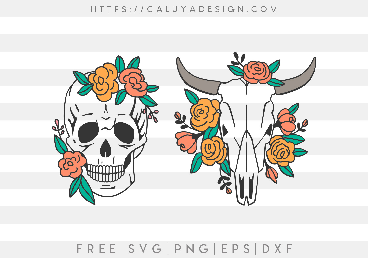 Free Spring Sugarskull SVG Cut File