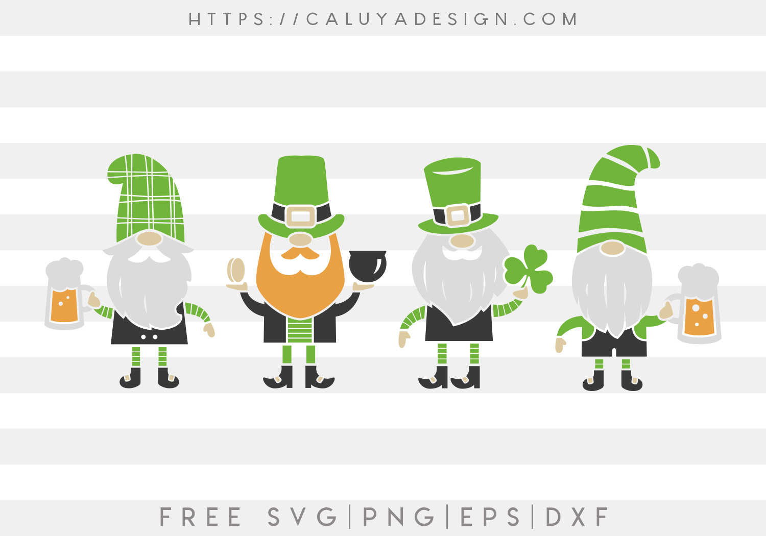 St Patrick’s Gnomes SVG, PNG, EPS & DXF