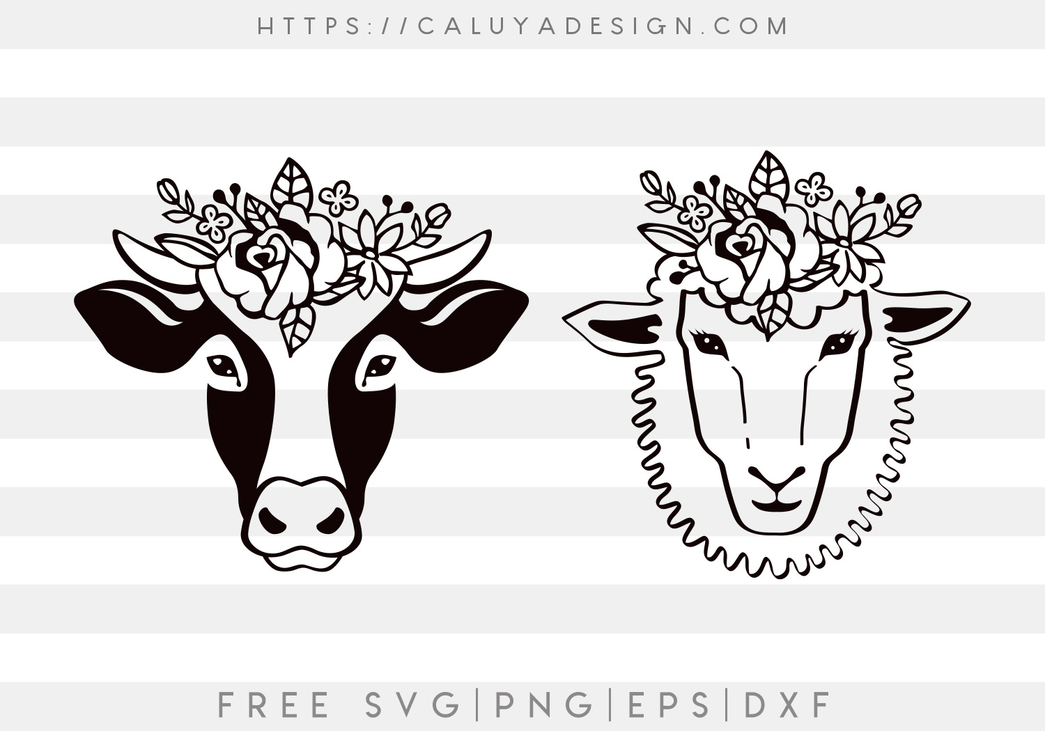 Free Floral Farm Animal SVG