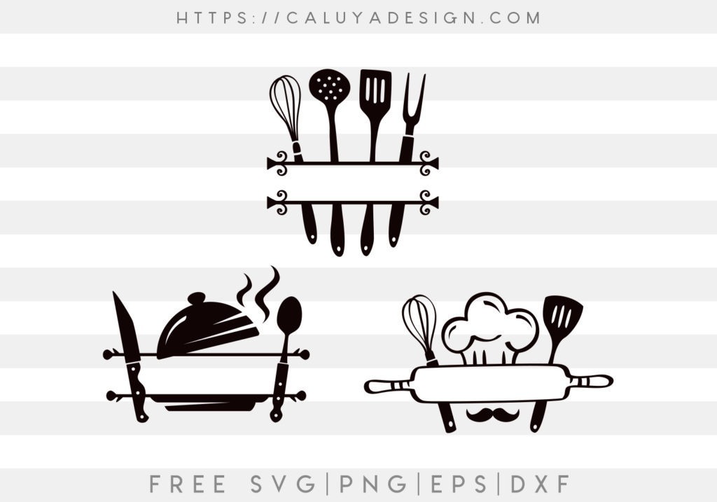 Free Kitchen Split Monogram SVG PNG EPS DXF By Caluya Design   Kitchensplitmonogram Svg Main 1024x717 