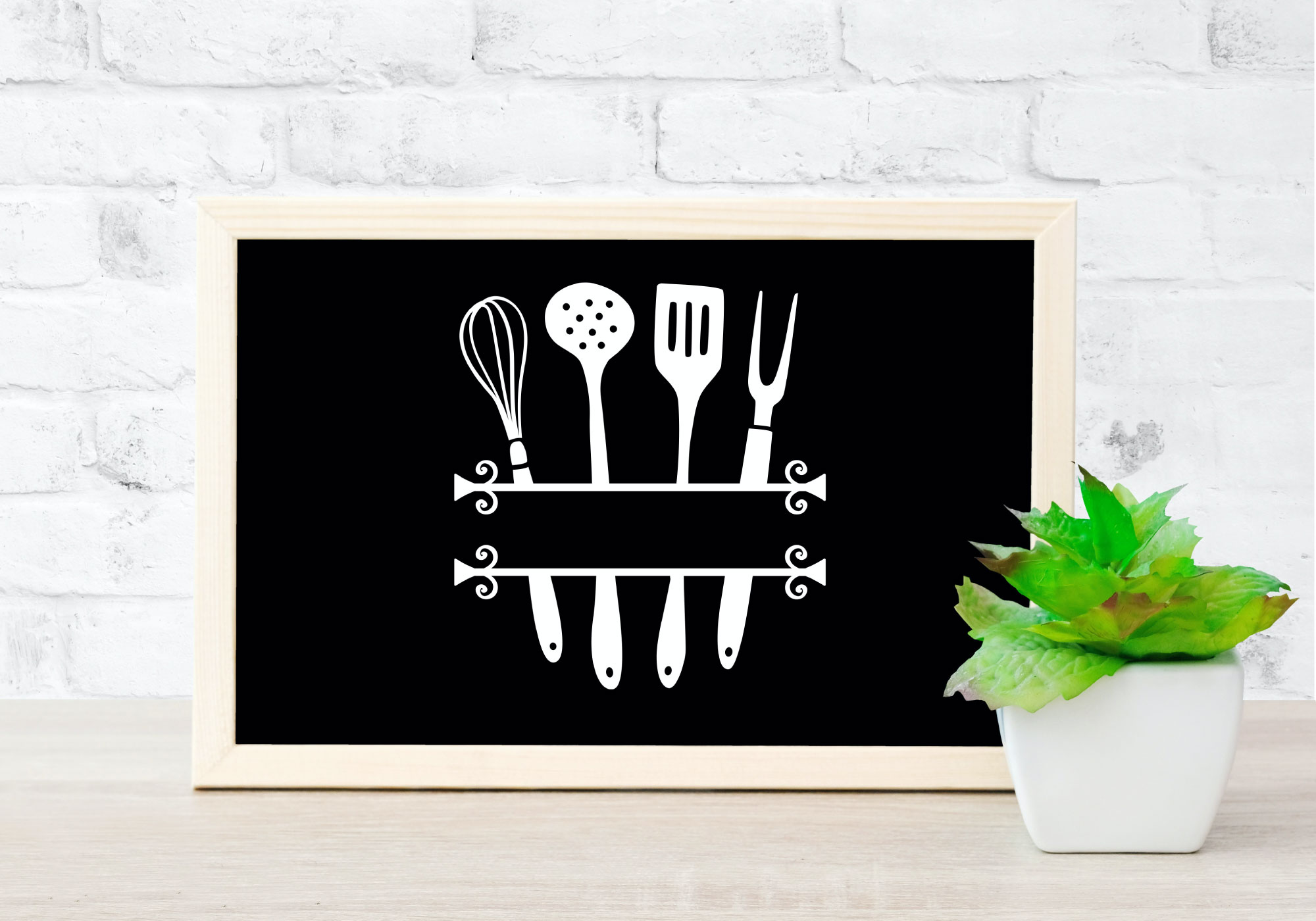 Download Free Kitchen Split Monogram Svg Png Eps Dxf By Caluya Design