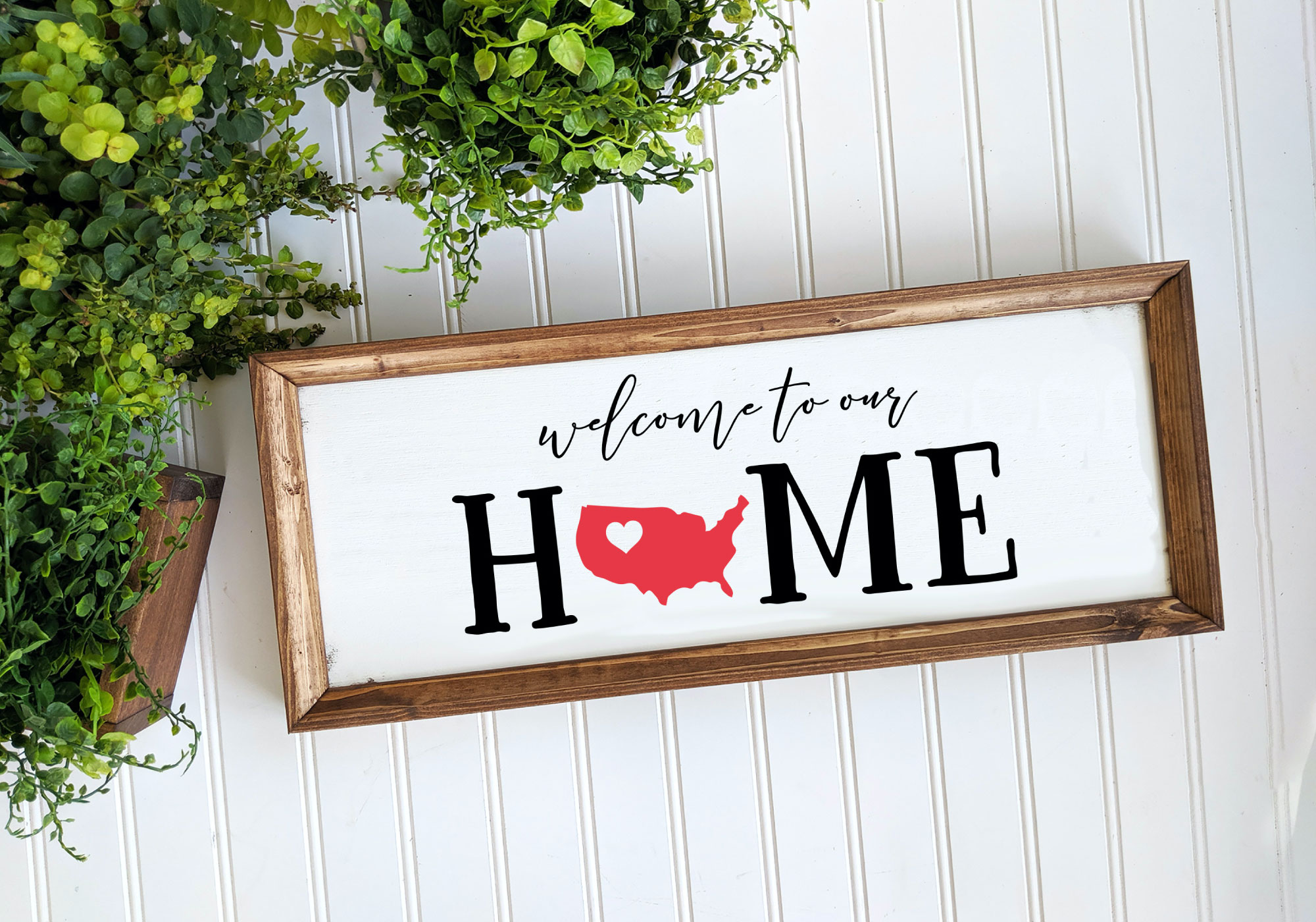Free Welcome to Our Home USA SVG Cut File