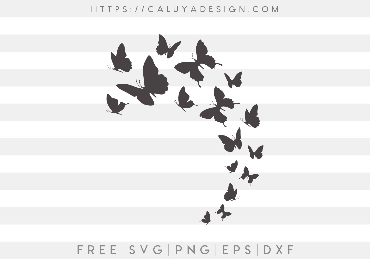 Free Flying Butterflies SVG Cut File