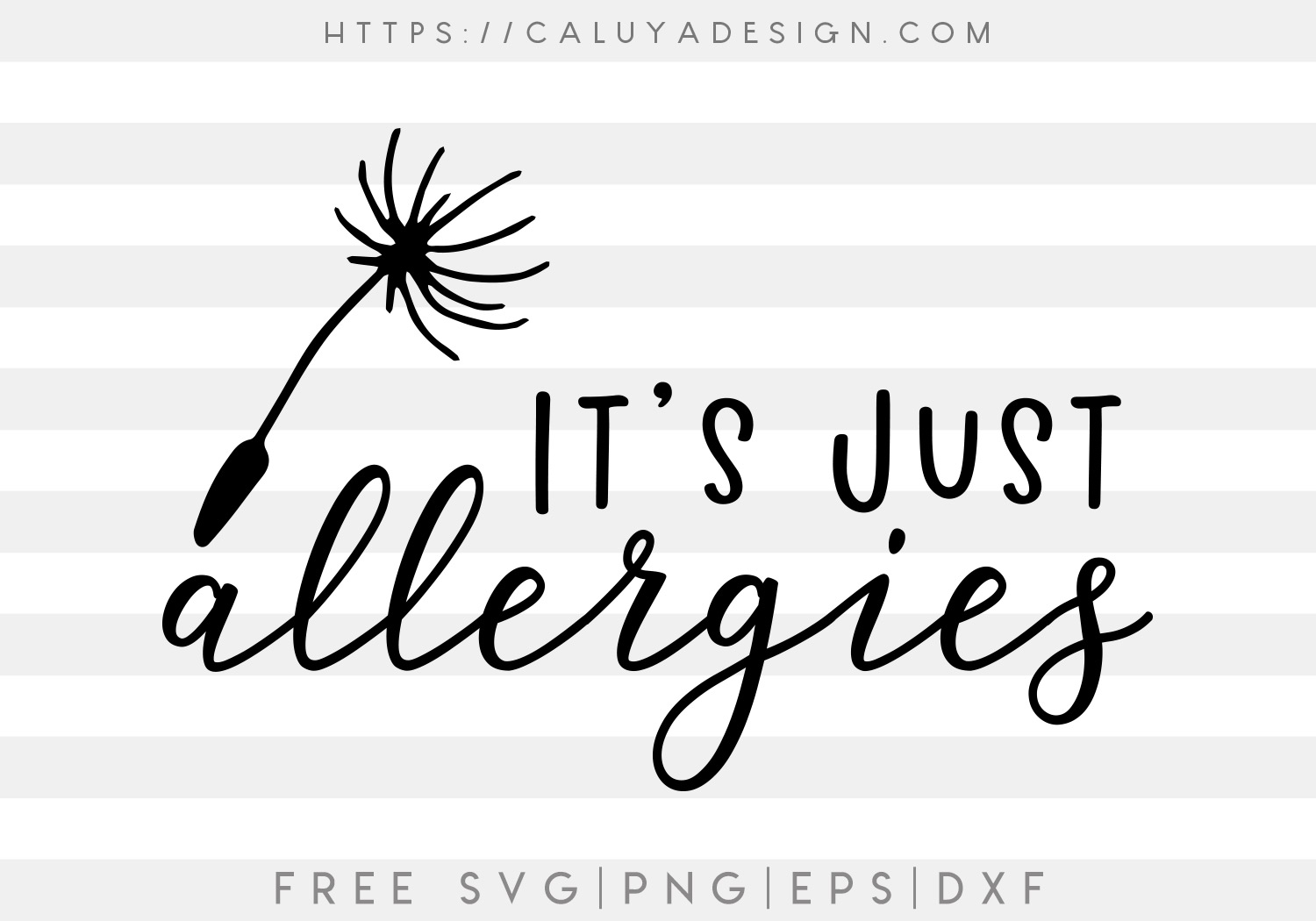 Free It's Just Allergies SVG Cut File