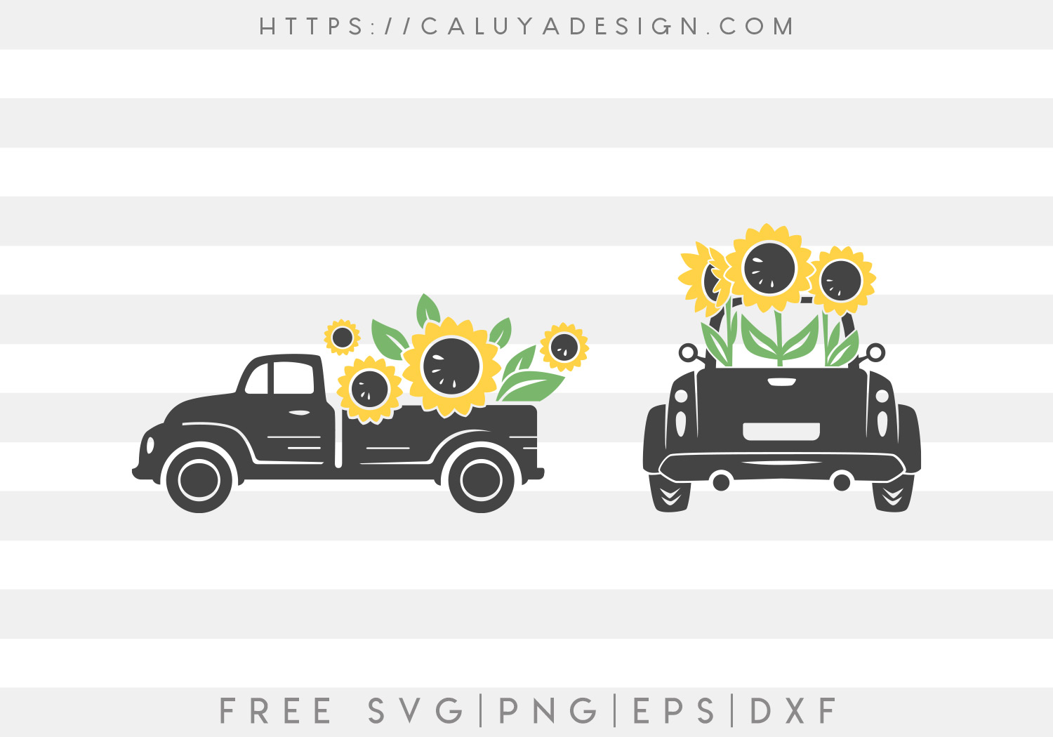 Free Sunflower Truck SVG