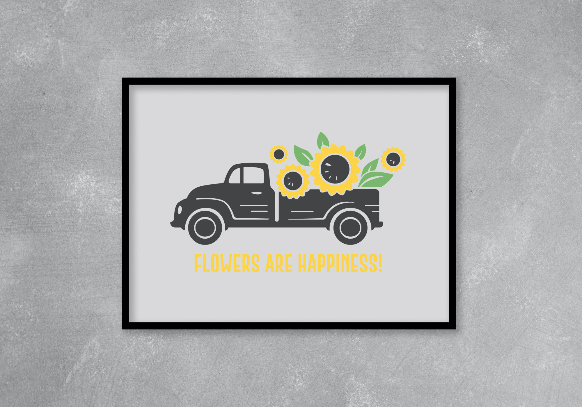 Free Sunflower Truck SVG Cut File