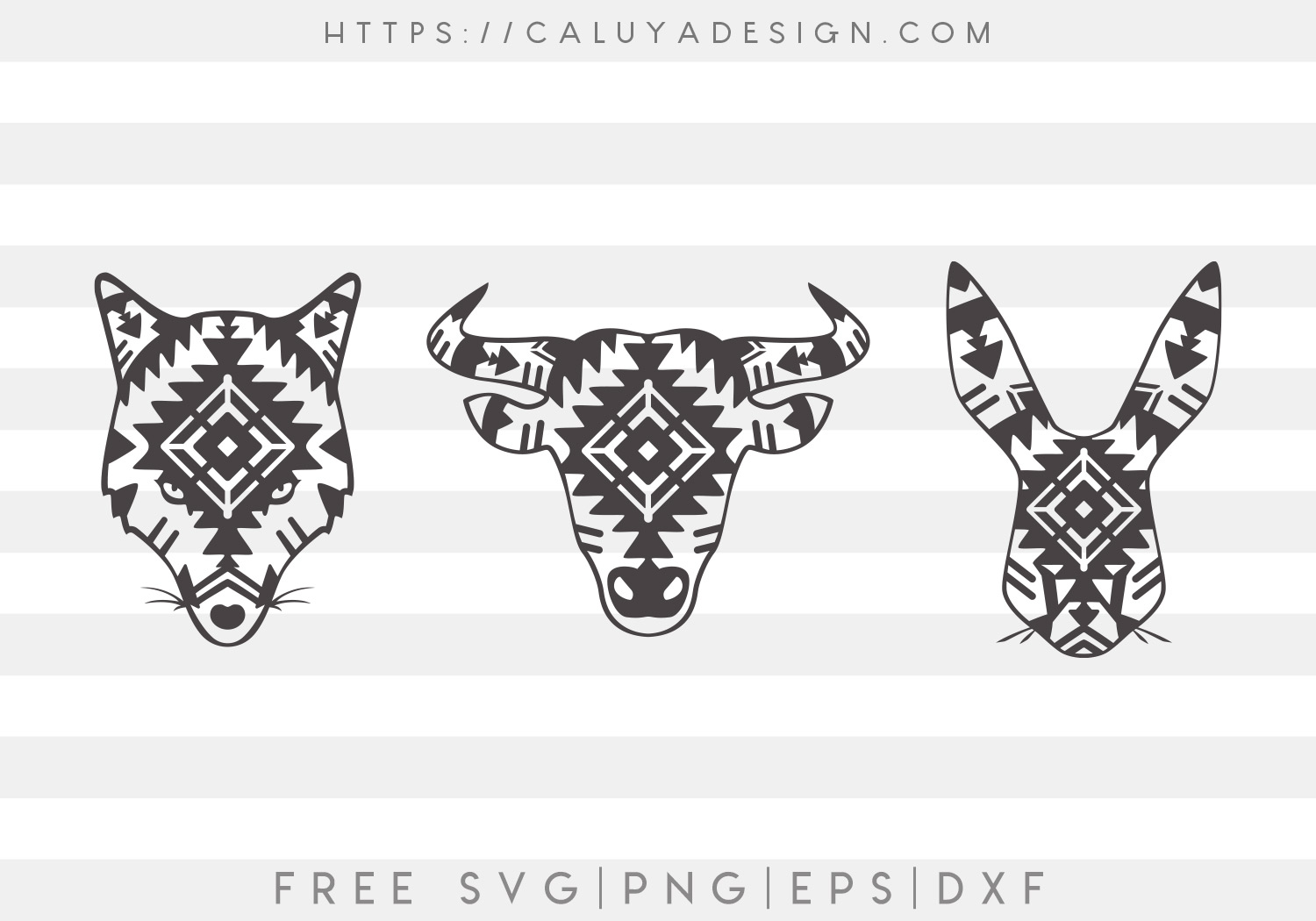 Tribe Patterned Animals SVG, PNG, EPS & DXF