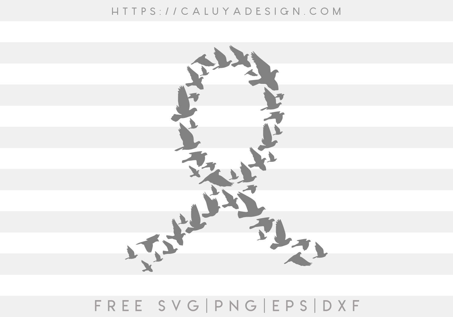 Bird Ribbon SVG, PNG, EPS & DXF