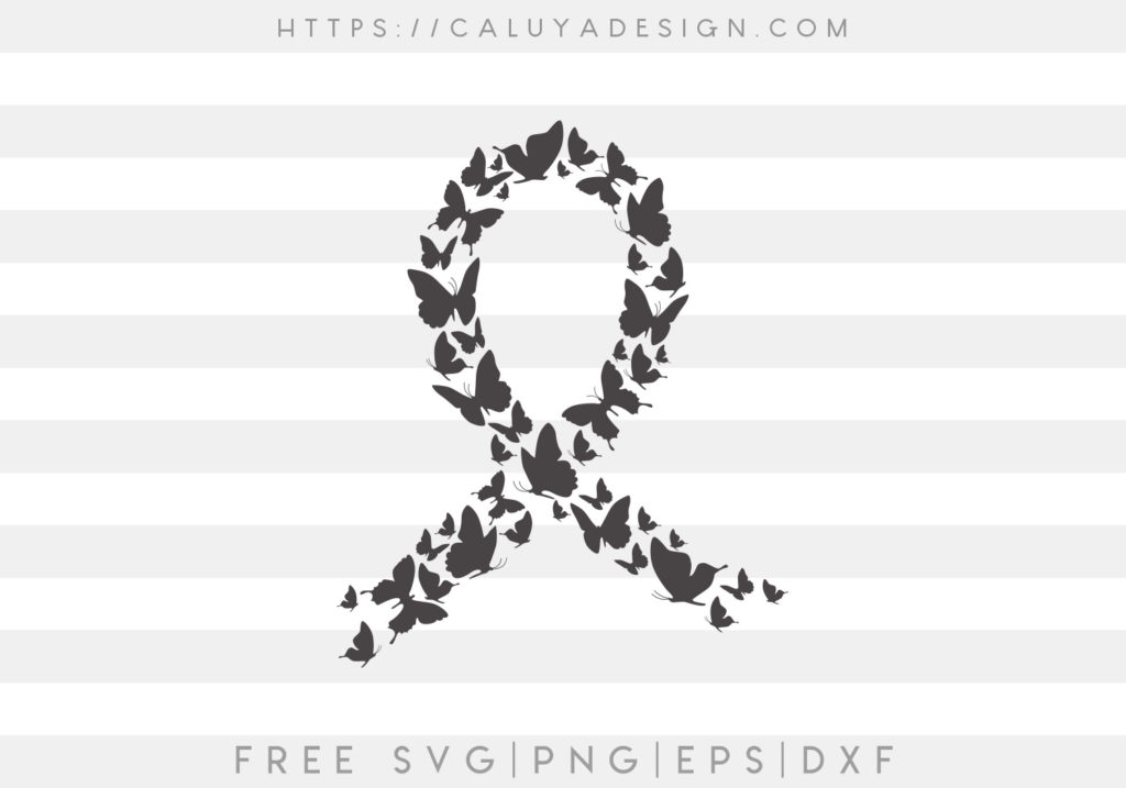 Download Free Butterfly Ribbon SVG, PNG, EPS & DXF by Caluya Design