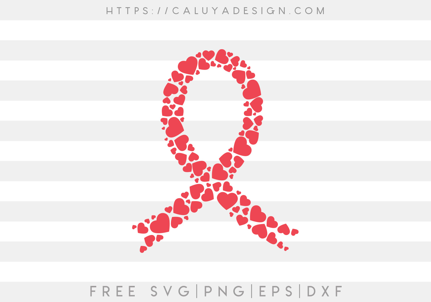 Heart Ribbon SVG, PNG, EPS & DXF