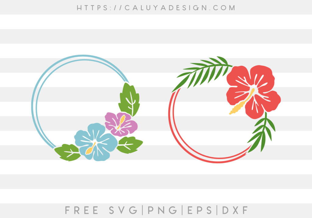 Download Free Hibiscus Monogram SVG, PNG, EPS & DXF by Caluya Design