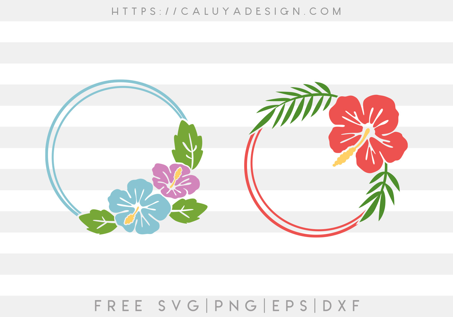 Hibiscus Monogram SVG, PNG, EPS & DXF