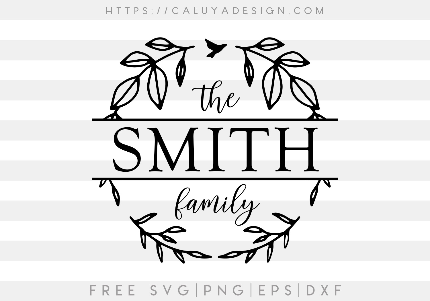 Wreath Family Monogram SVG, PNG, EPS & DXF